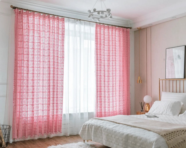 Розовые шторы на заказ