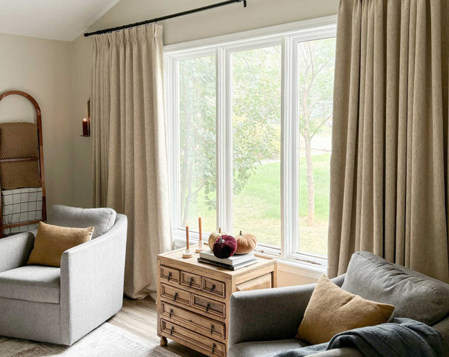 Шторы серо-бежевого  цвета на заказ