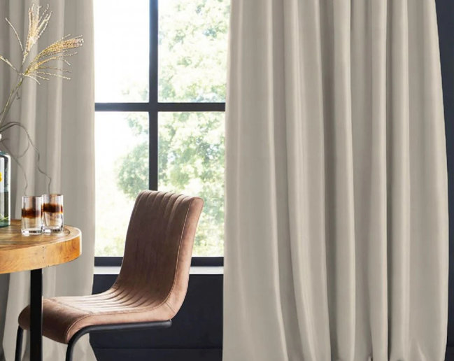 Шторы серо-бежевого  цвета на заказ