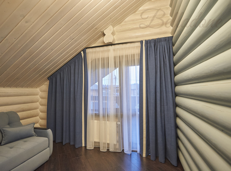 Пошив штор в дом из бревна под ключ, Арнеево