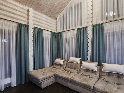 Дизайнерские шторы: Пошив штор в дом из бревна под ключ, Арнеево