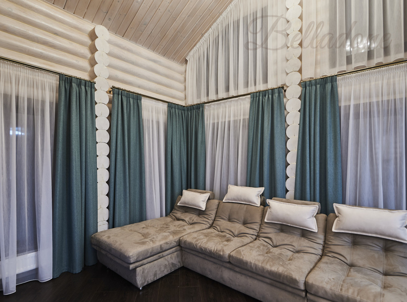 Пошив штор в дом из бревна под ключ, Арнеево