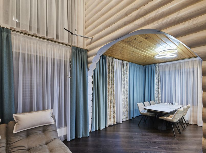 Пошив штор в дом из бревна под ключ, Арнеево