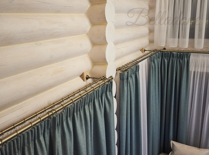Пошив штор в дом из бревна под ключ, Арнеево