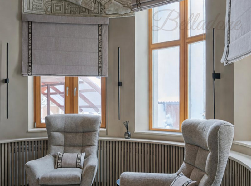 Римские шторы в гостиной частного дома, Челобитьевское шоссе