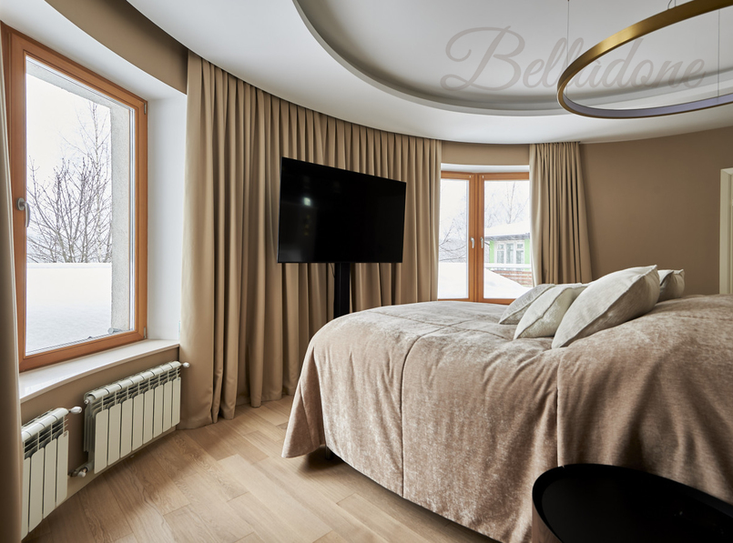 Оформление спальни и кухни частного дома шторами и подушками, Челобитьевское шоссе