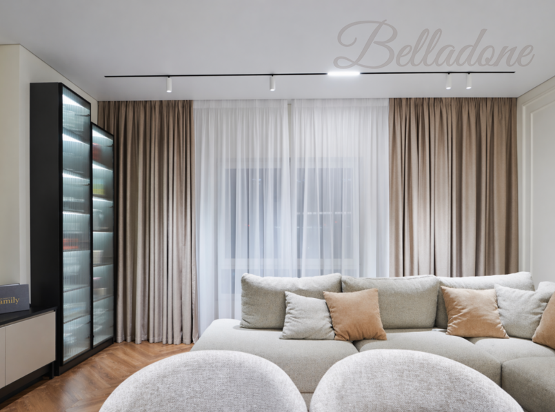 Пошив льняной римской шторы в детской и комплекта штор в гостиной, ул. Лобненская