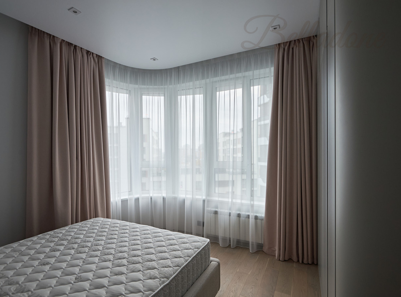 Оформление квартиры шторами и плиссе на заказ на ул. Шелихова