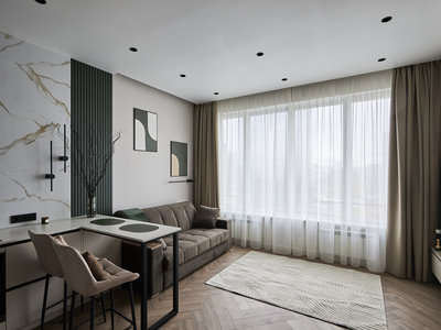 Эксклюзивные шторы: Блэкаут-шторы и вуаль на заказ в квартиру на ул. Шелепихинская