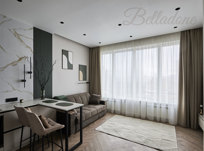 Блэкаут-шторы и вуаль на заказ в квартиру на ул. Шелепихинская