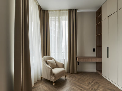 Фото штор: Пошив штор-блэкаут в гардеробной, ул. Шелепихинская