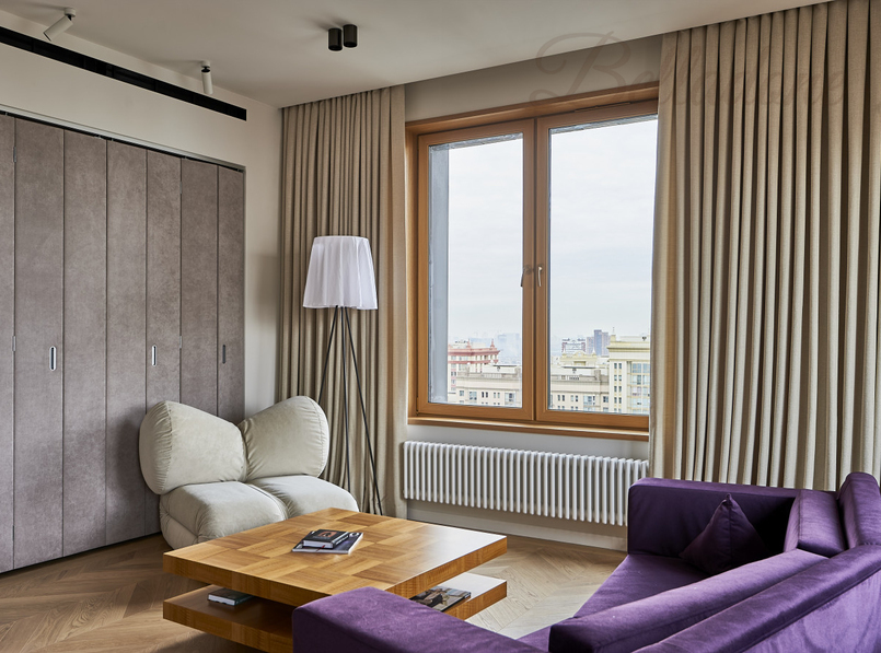 Пошив однотонных штор в квартиру, ул. Винницкая