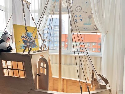 Фото штор: Римские шторы на морскую тематику в детской