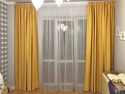 Эксклюзивные шторы: Современные шторы желтого цвета на заказ