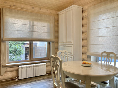 Шторы для дома: Римские шторы из льна на заказ в частном доме, Одинцово