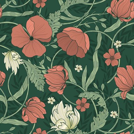 Ткань BD1013, цвета – белый, красный, зеленый