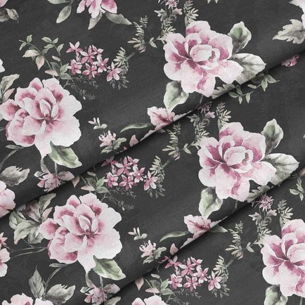 Ткань BD1026, цвет – розовый, черный