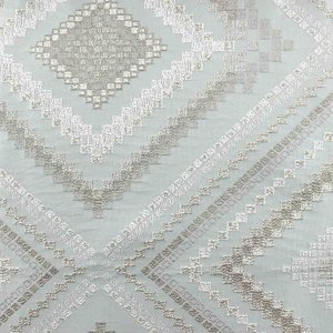 Серая портьера У1026 с геометрическим рисунком