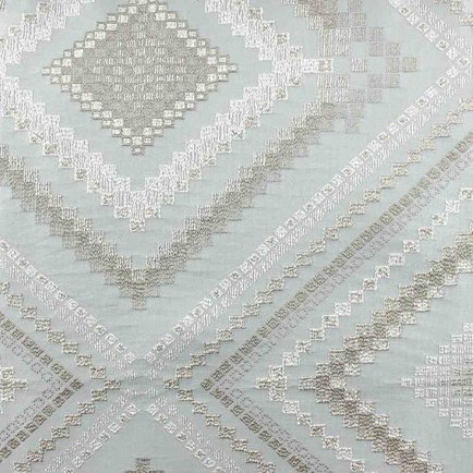 Серая портьера У1026 с геометрическим рисунком