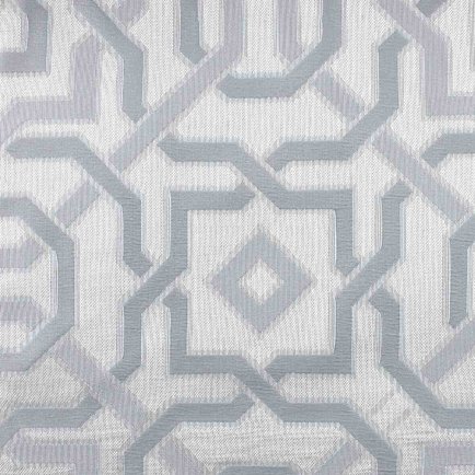 Портьера У1026 с геометрическим рисунком серого цвета