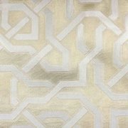 Портьера У1026 бежевого цвета с геометрическим рисунком