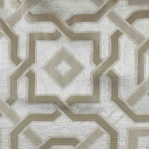 Портьера У1026 с геометрическим рисунком коричневого цвета