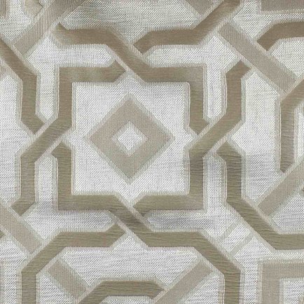 Портьера У1026 с геометрическим рисунком коричневого цвета