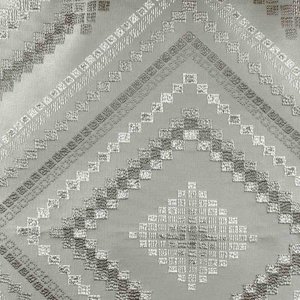 Портьера У1026 серого цвета, рисунок геометрический